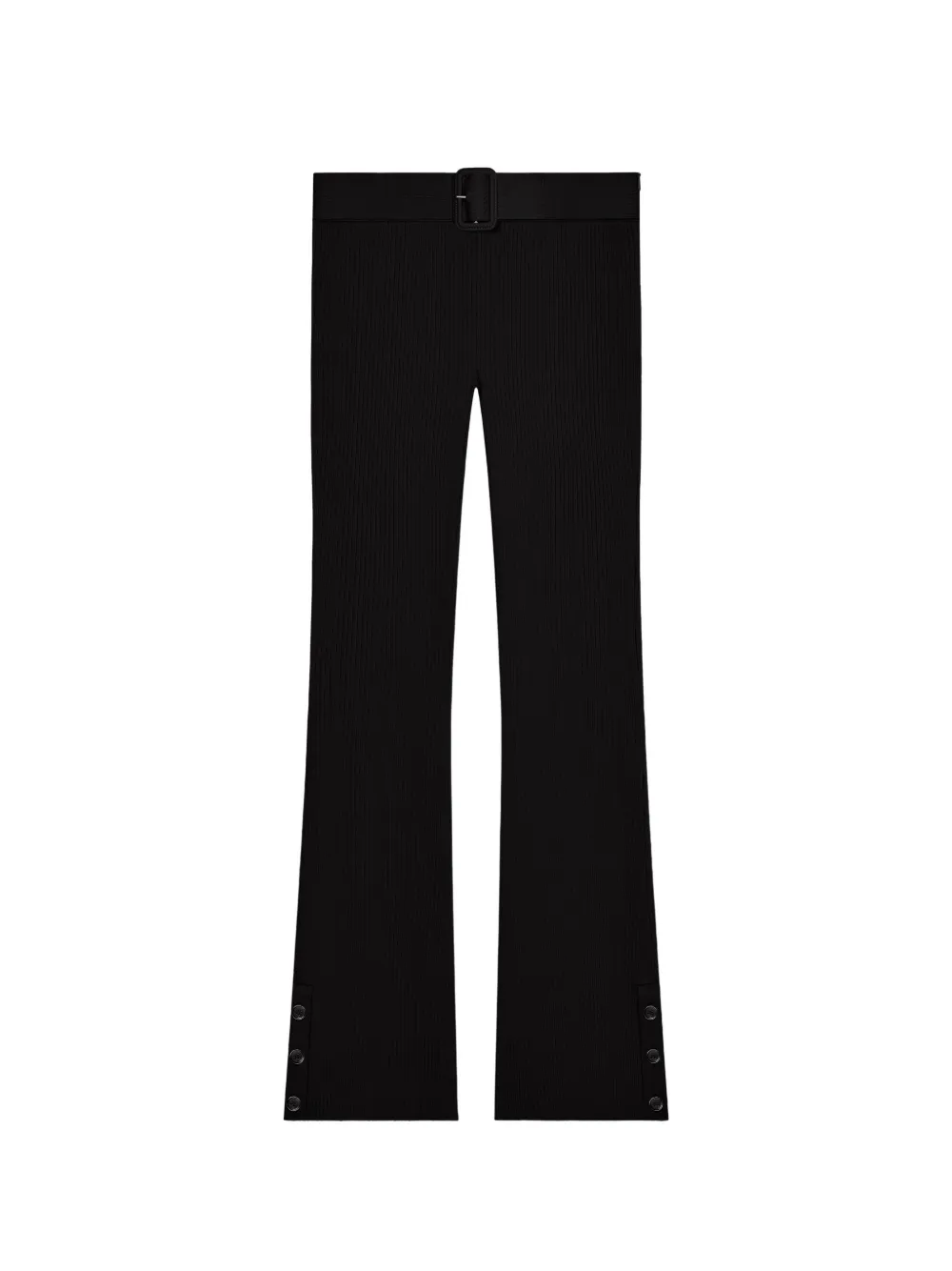 Courrèges ribbed button capri pants | Black | Image 1