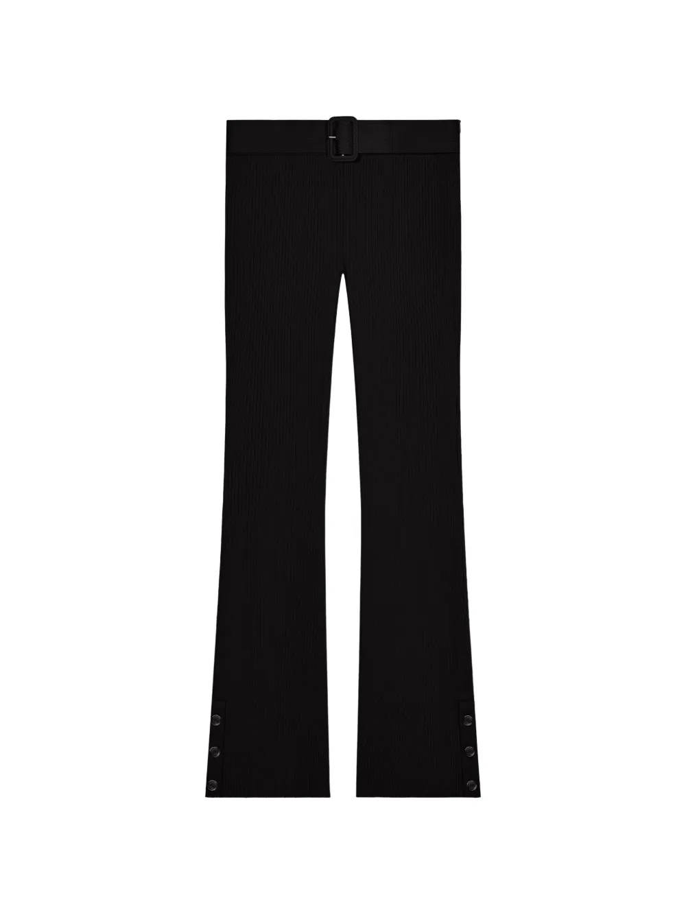 Courrèges Geribbelde capri broek met knopen Zwart