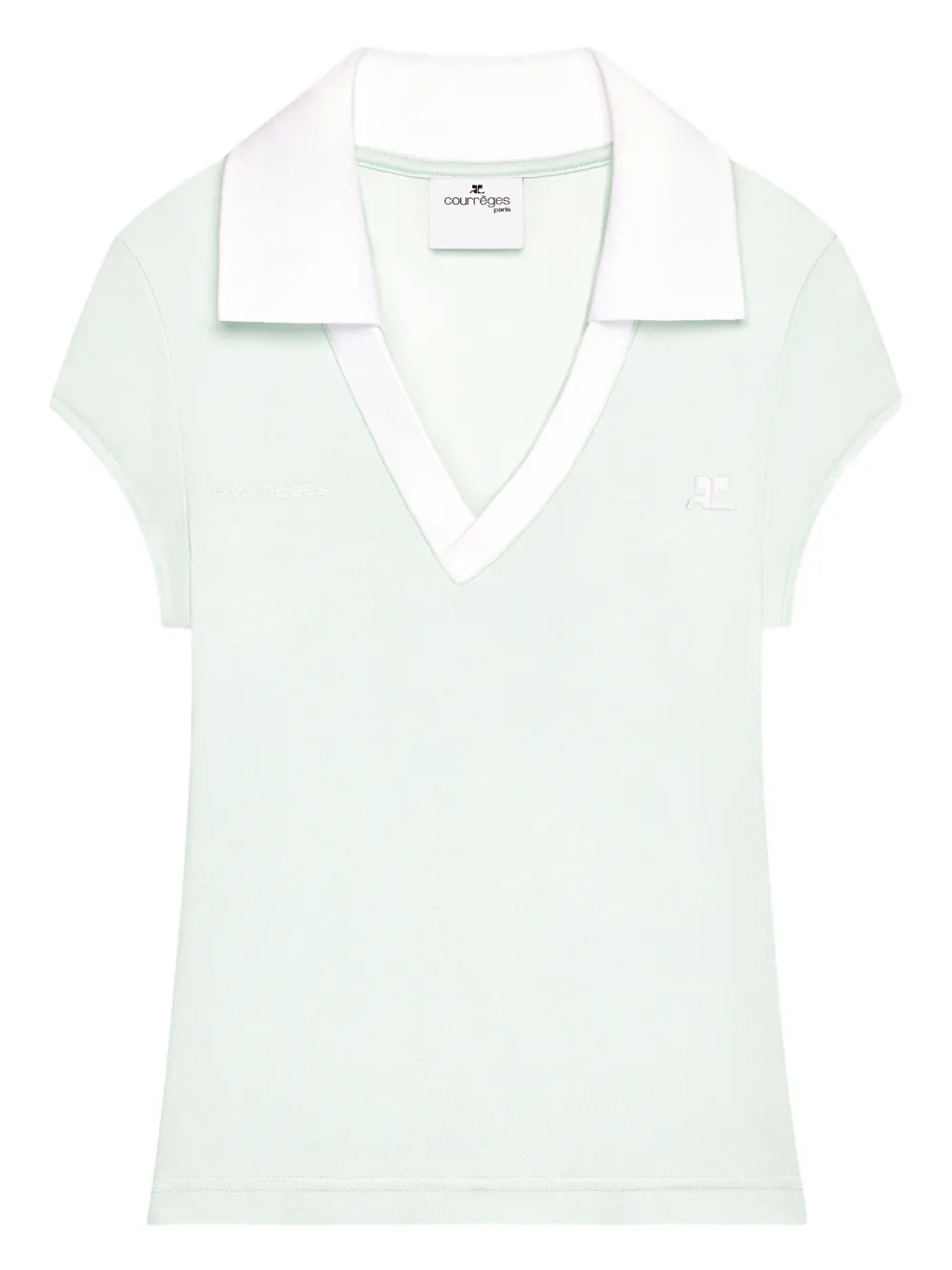 Courrèges T-shirt con scollo a V - Verde