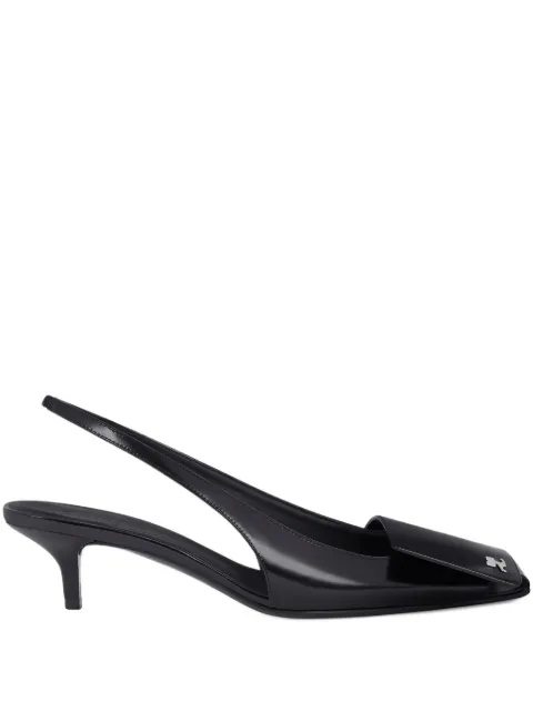 Courrèges 45mm fold leather slingback pumps