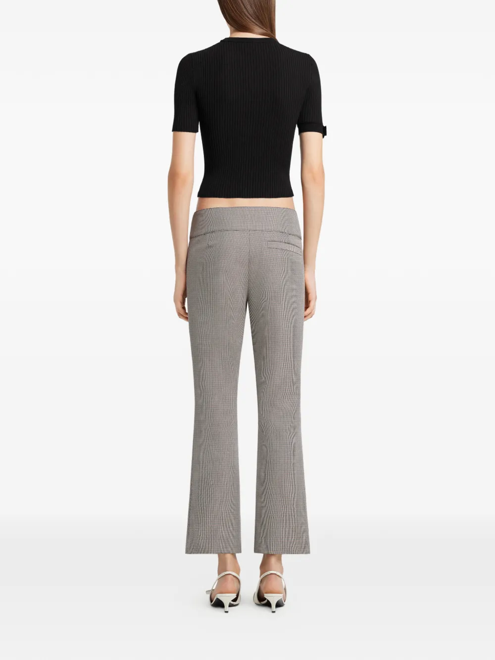 Courrèges Ribgebreide T-shirt met gespdetail Zwart