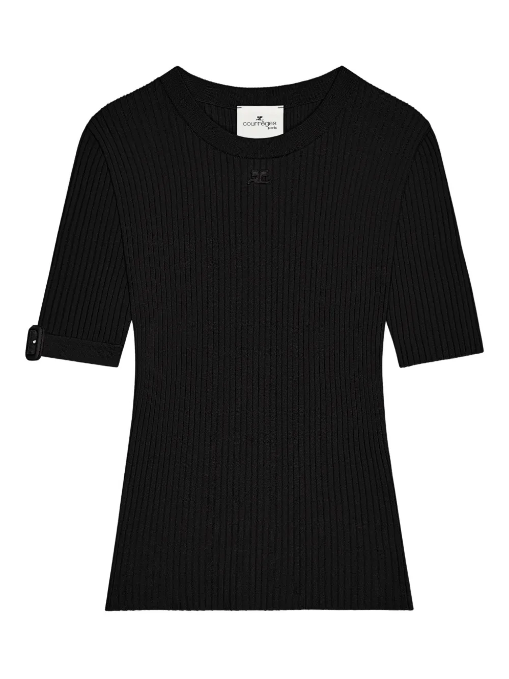 Courrèges T-shirt con fibbia - Nero