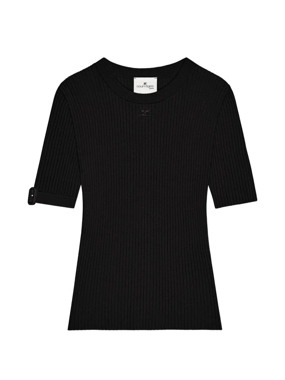 Courrèges T-shirt con fibbia - Nero