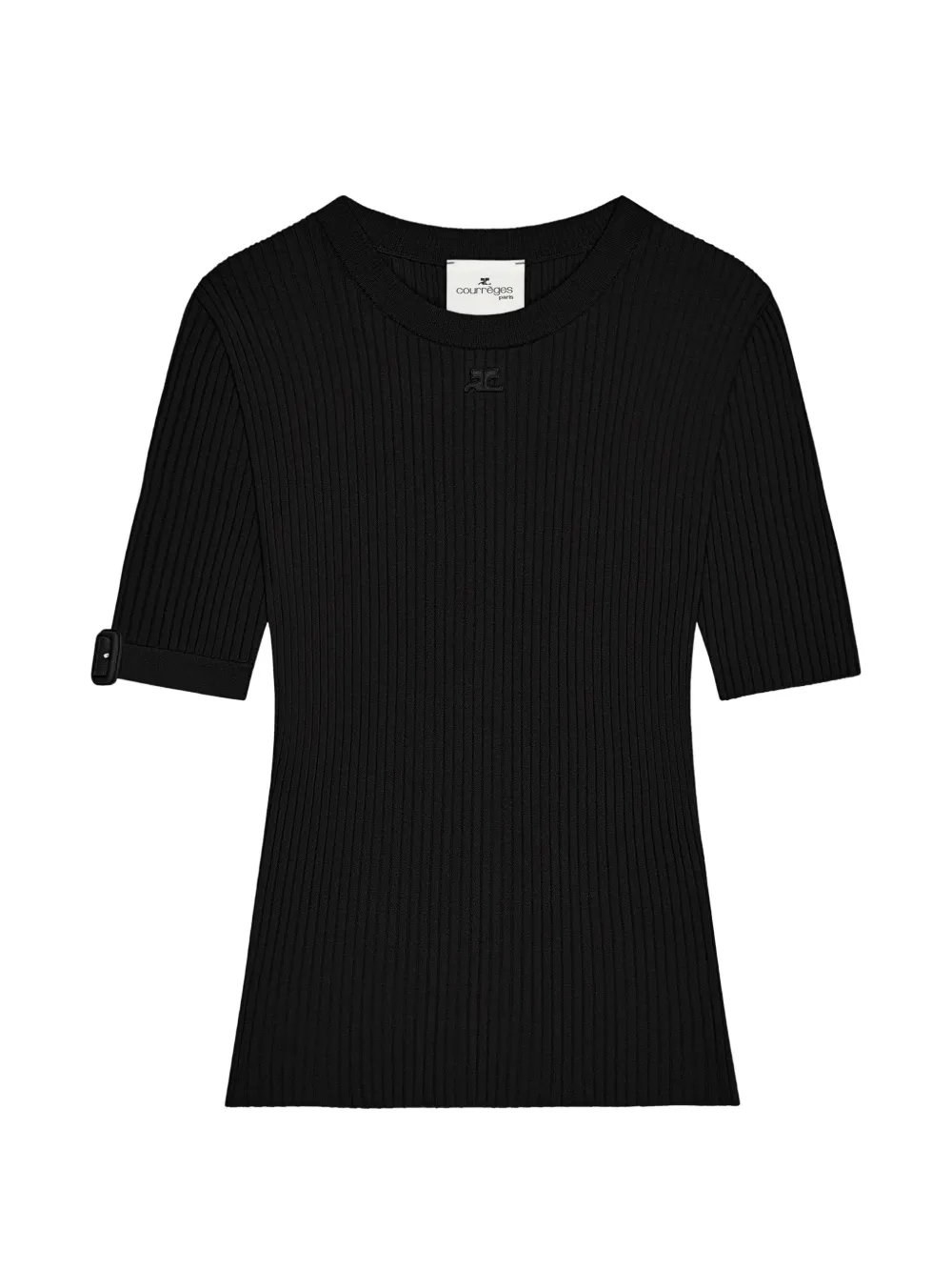 Courrèges T-shirt con fibbia - Nero