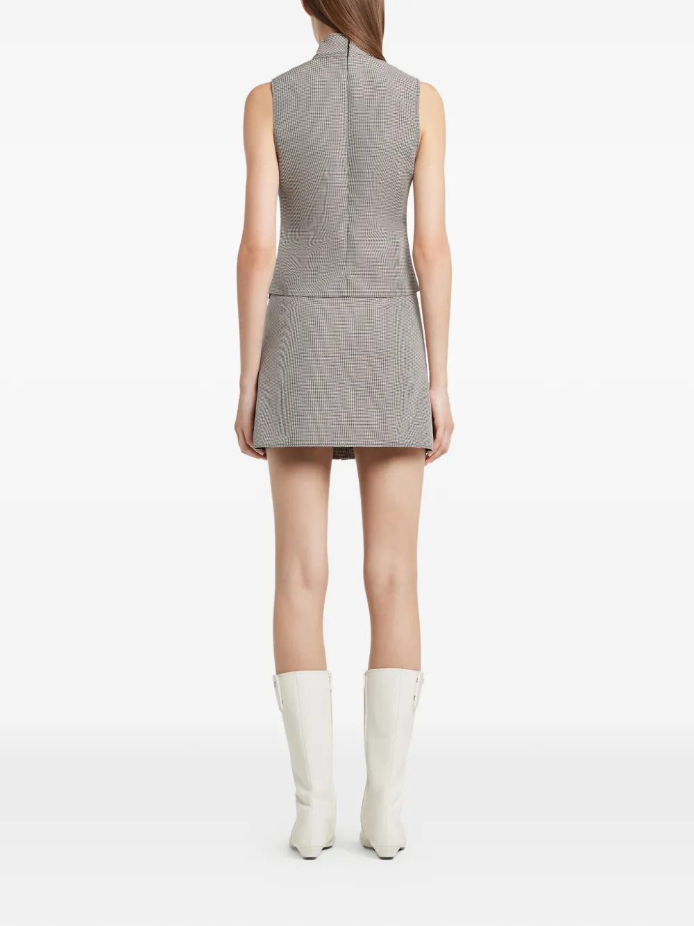 Courrèges Top met pied-de-poule print Beige