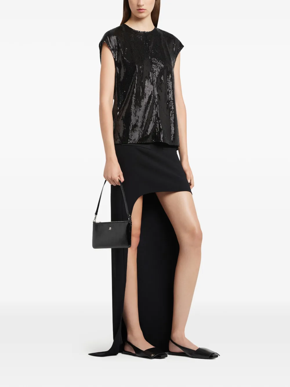 Courrèges Clutch met logoplakkaat Zwart