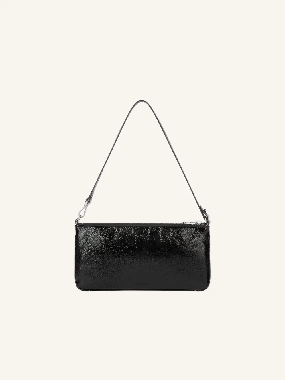 Courrèges logo-plaque zipped pouch - Zwart