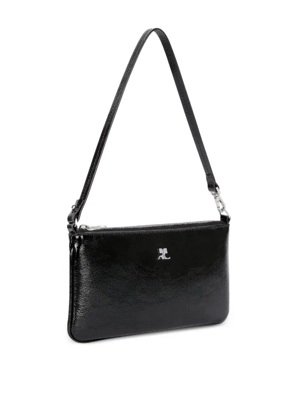 レディース Courreges big logo nylon handbag black