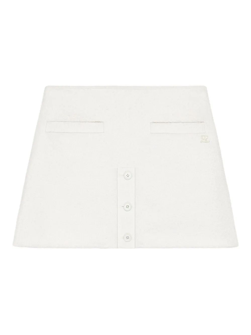 Courrèges Minigonna in tweed - Bianco