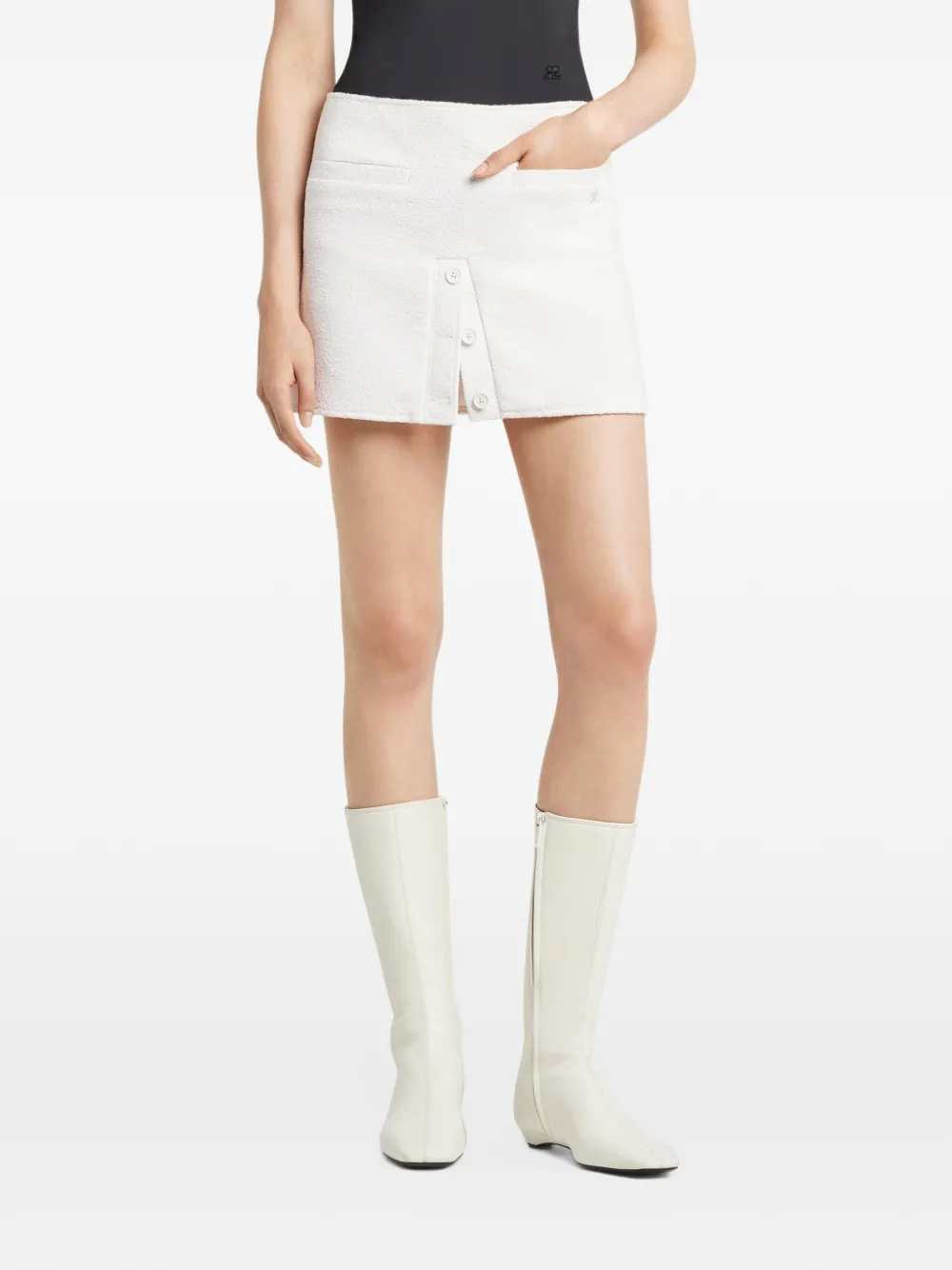 Courrèges Tweed mini-rok Wit