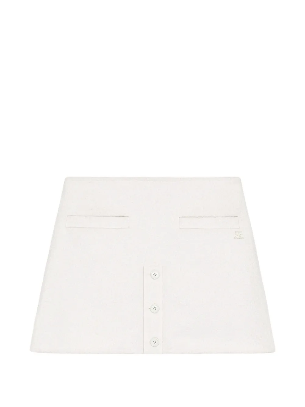 Courrèges Minigonna in tweed - Bianco