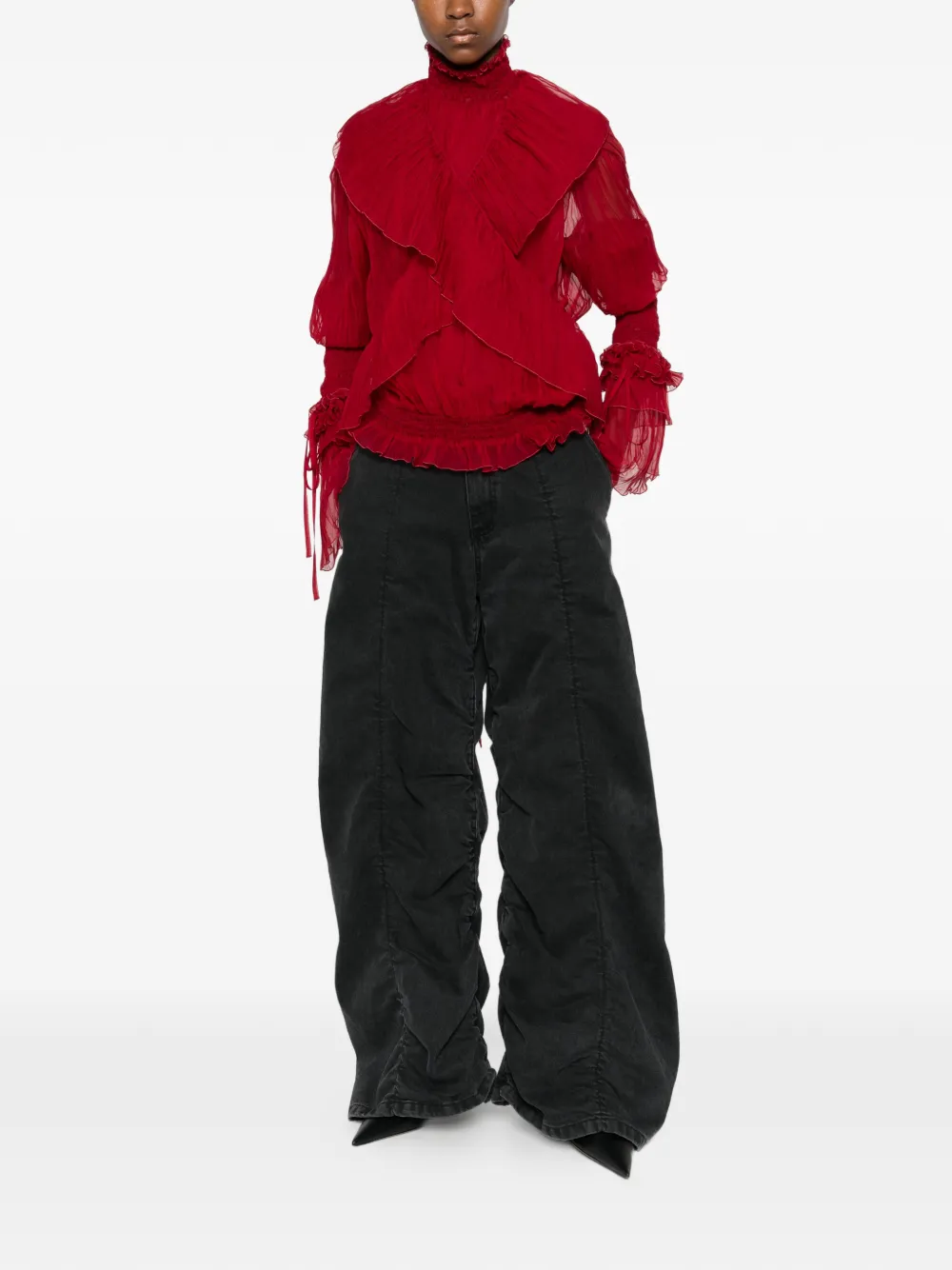 Palmatic Studio ruched panel jeans - Zwart