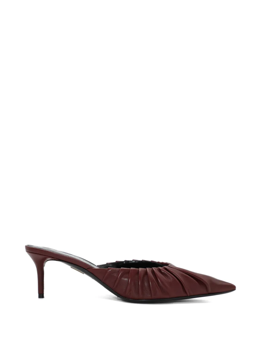 Britt Netta Anora Ruched Pointed-toe Mules In Brown