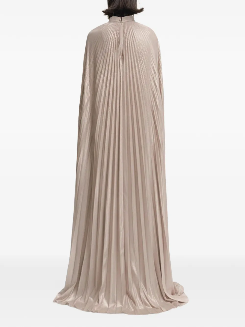 Gemy Maalouf Geplooide avondjurk Beige