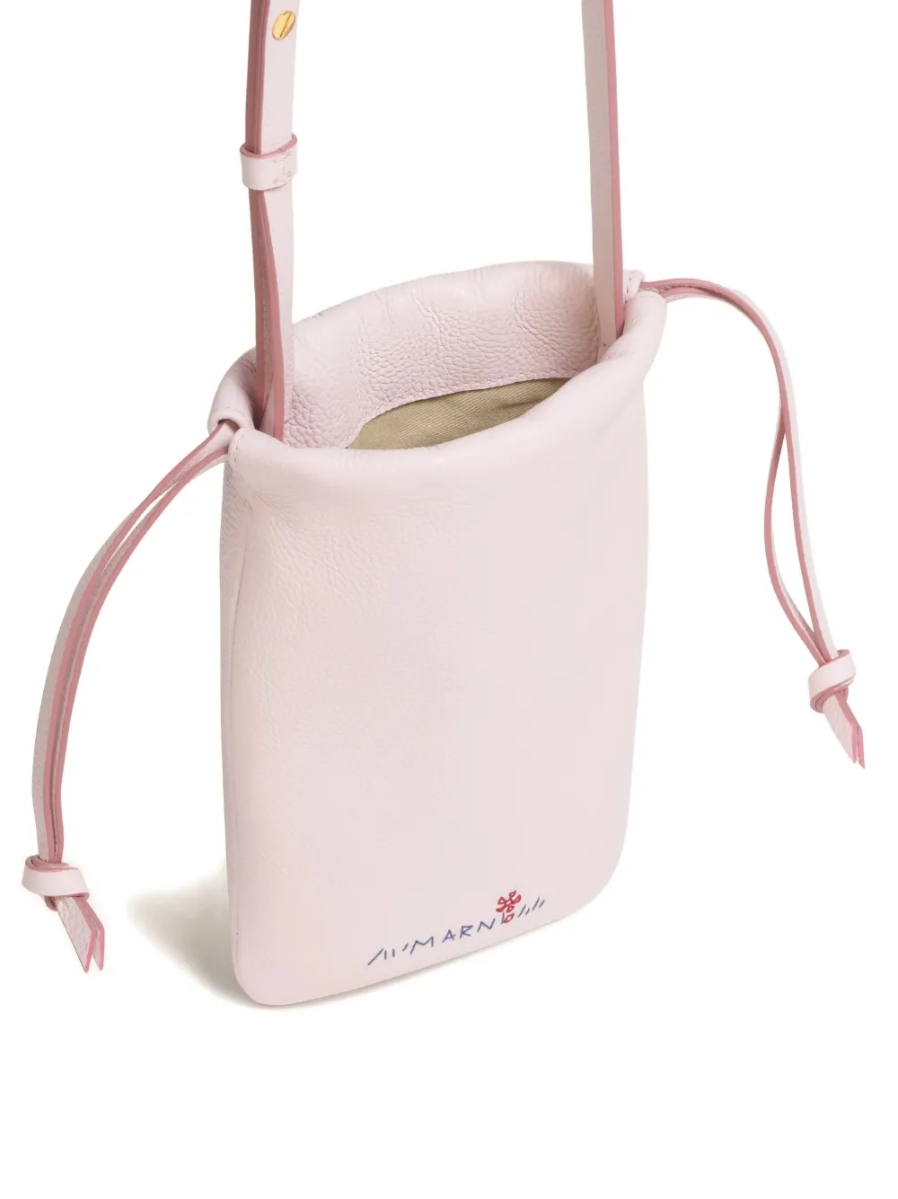 embroidered-logo drawstring phone holder