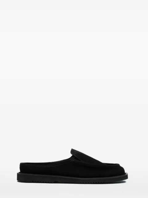 REFERENC suede square toe slides