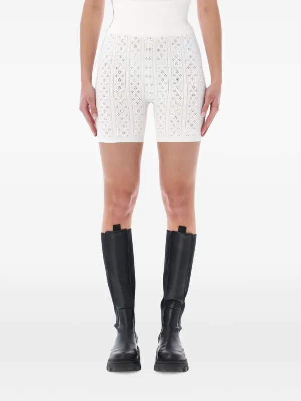 JW Anderson Pointelle Bow Shorts in White