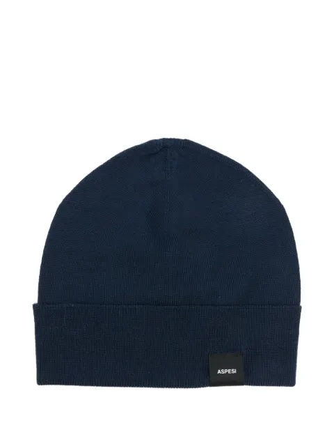 Aspesi Kids logo-patch beanie hat
