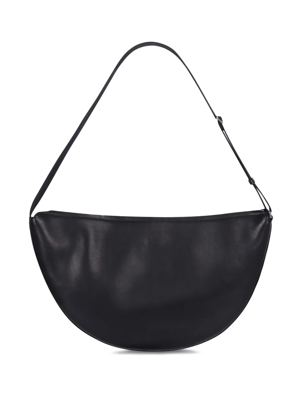 The Row adjustable leather shoulder bag - Zwart