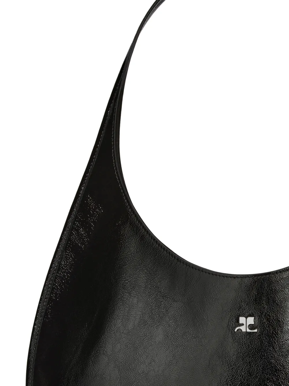 Courrèges Holy Naplack leren shopper met logodetail Zwart