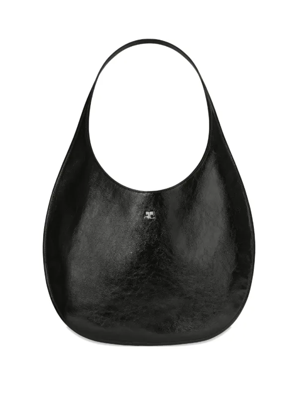 Courrèges Holy Naplack Leather Tote Bag in Black
