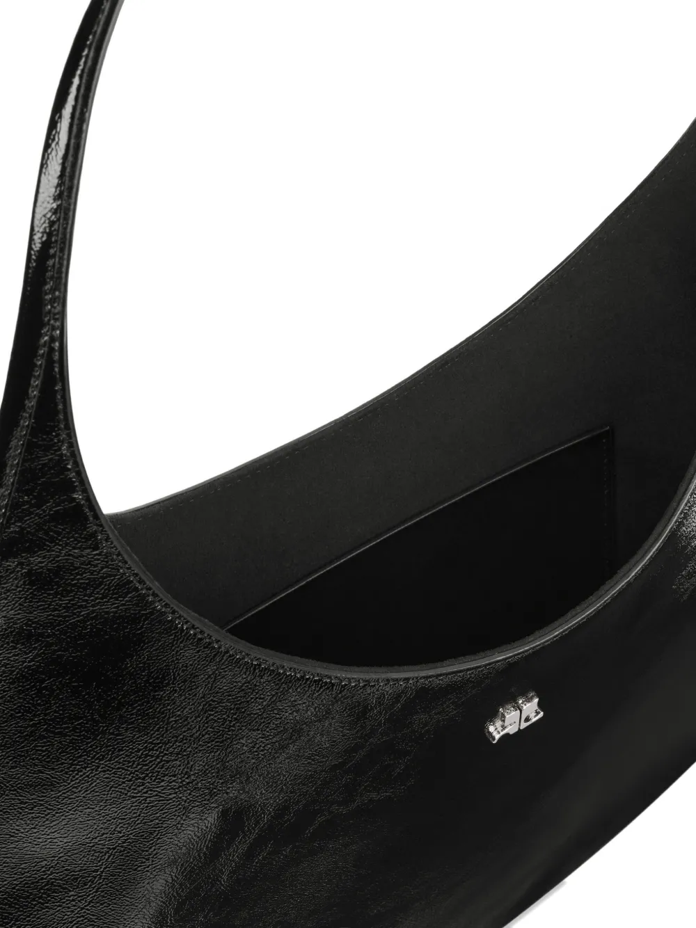 Courrèges Holy Naplack leren shopper met logodetail Zwart