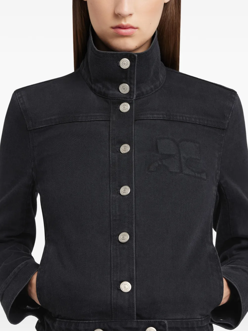 Courrèges Reedition button denim jack Zwart