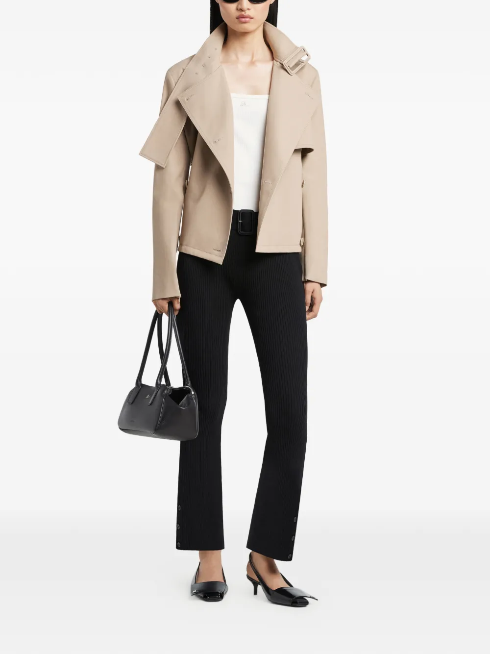  Courrèges Buckle-detail Button Trench Jacket - Neutrals 