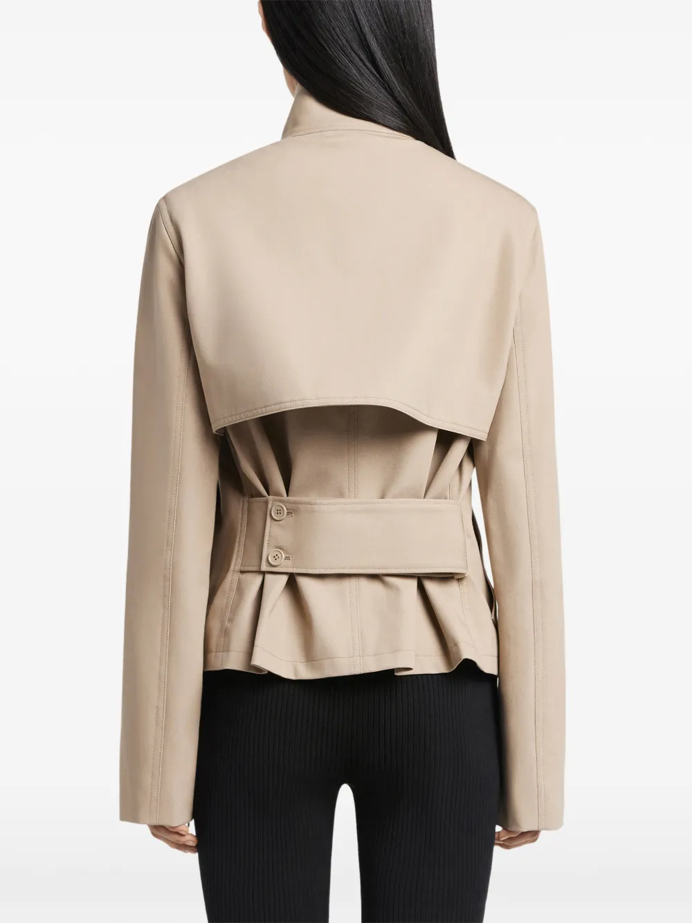 Courrèges Trenchcoat met gespdetail en knopen Beige