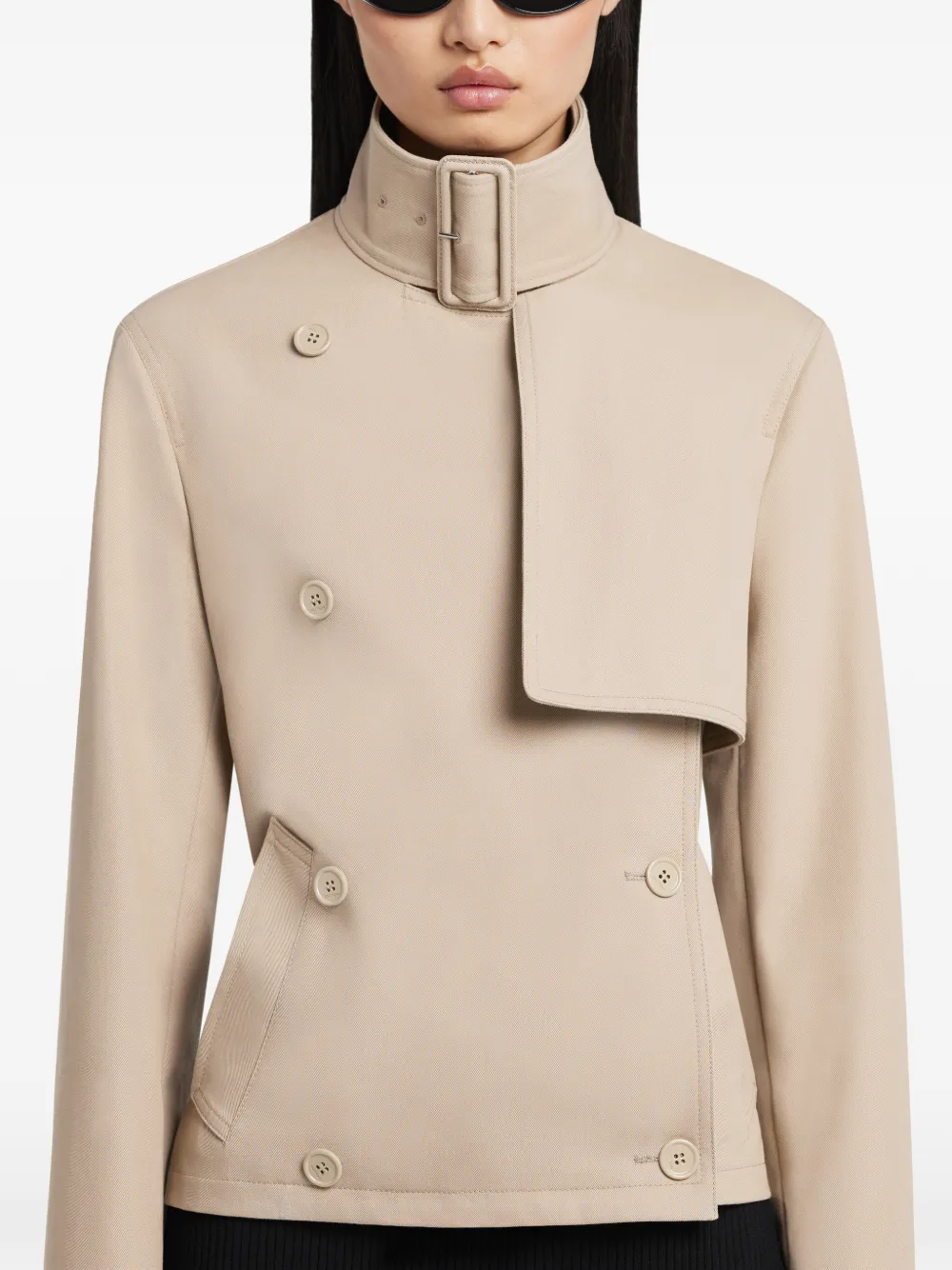 Courrèges Trenchcoat met gespdetail en knopen Beige