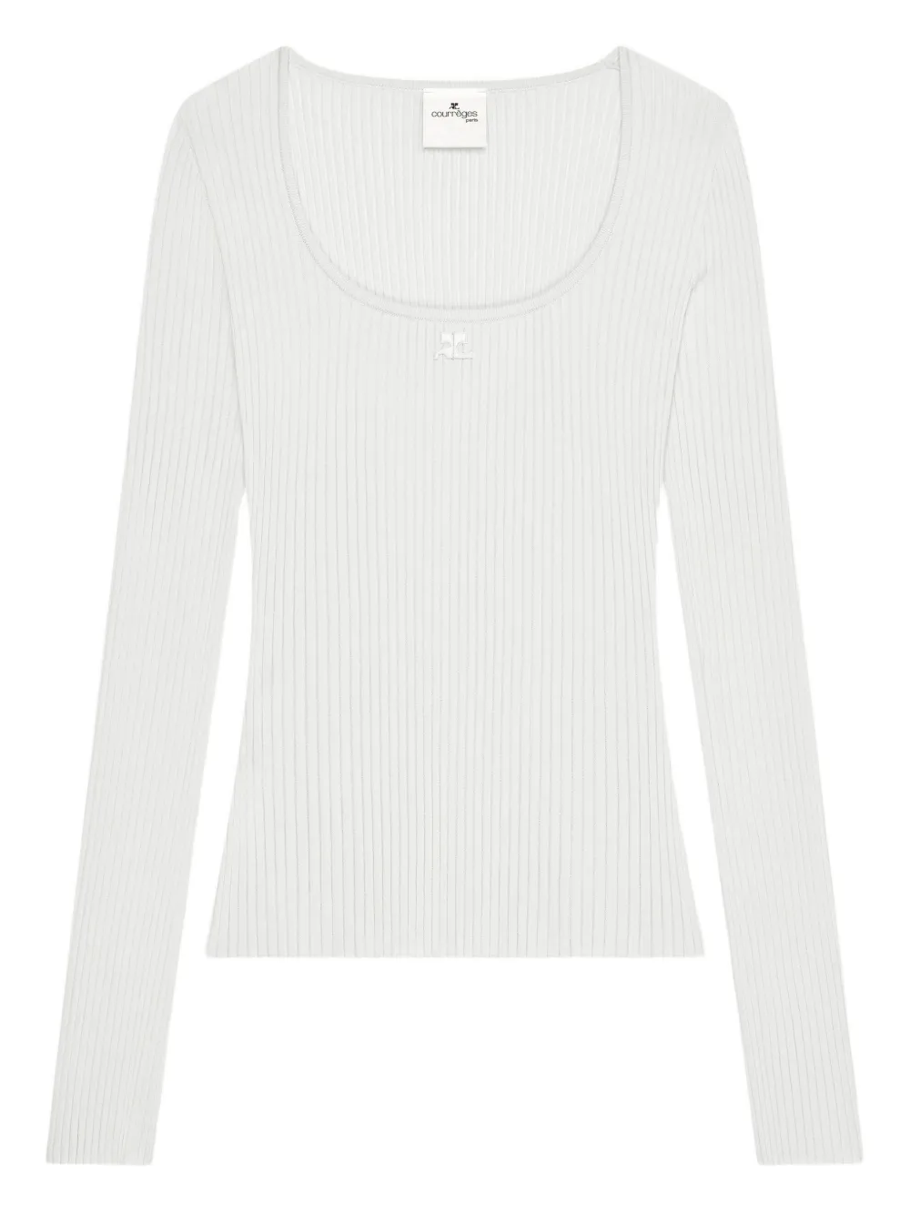 Courrèges Ribbed-knit T-shirt In White