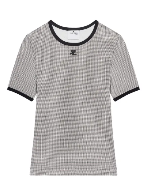 Courrèges houndstooth-pattern T-shirt