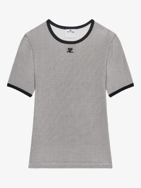 Courrèges houndstooth-pattern T-shirt