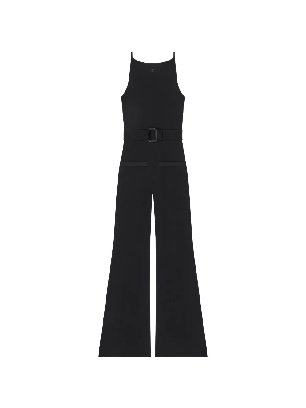 Courrèges Tuta intera con cintura - Nero