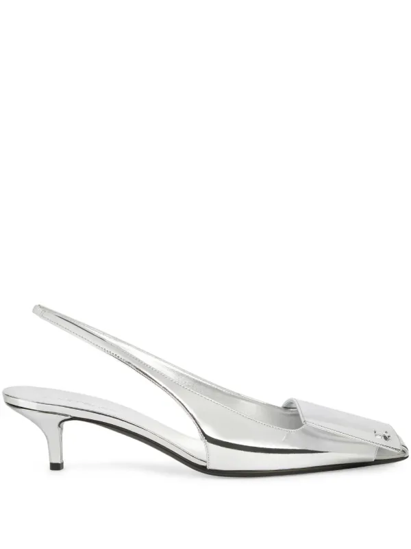 Courrèges Fold Mirror Slingbacks in White