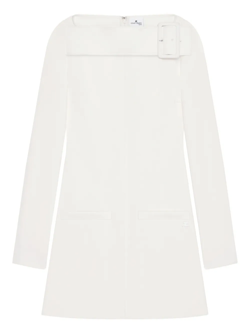 Courrèges Abito corto con fibbia - Bianco