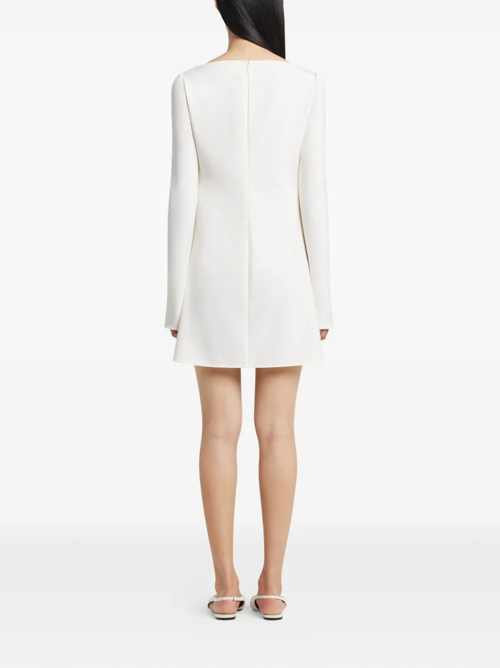 Courrèges Mini-jurk met gesp en lange mouwen Wit