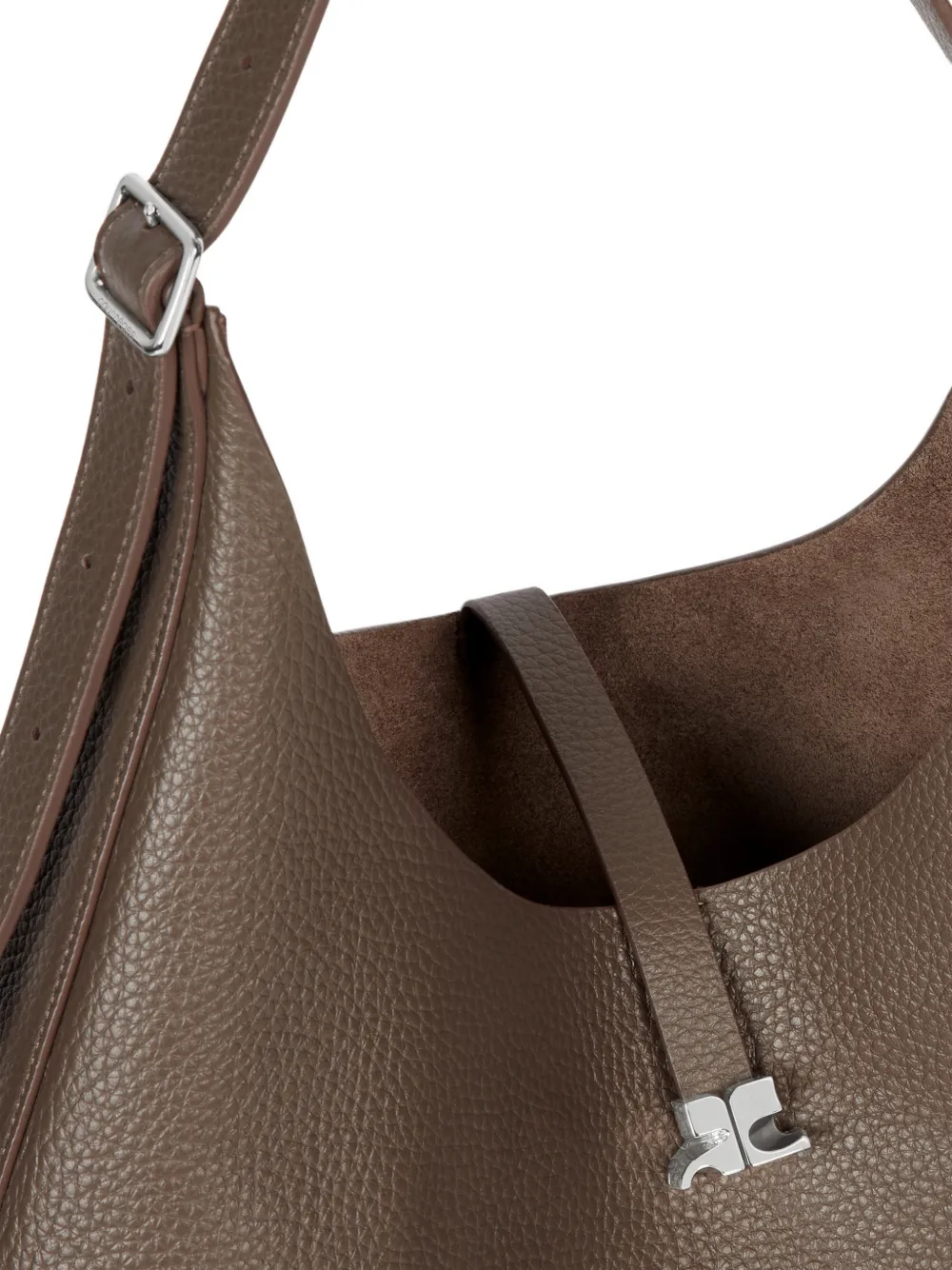 Courrèges Schoudertas met logogesp Bruin