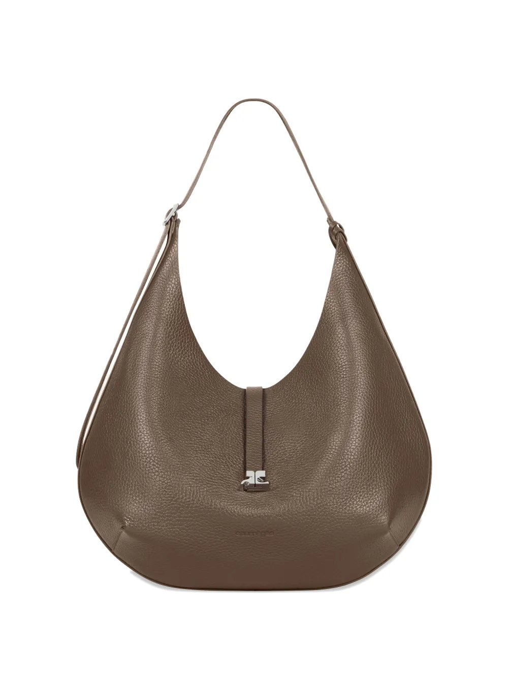 Courrèges Logo-buckle Shoulder Bag In Brown