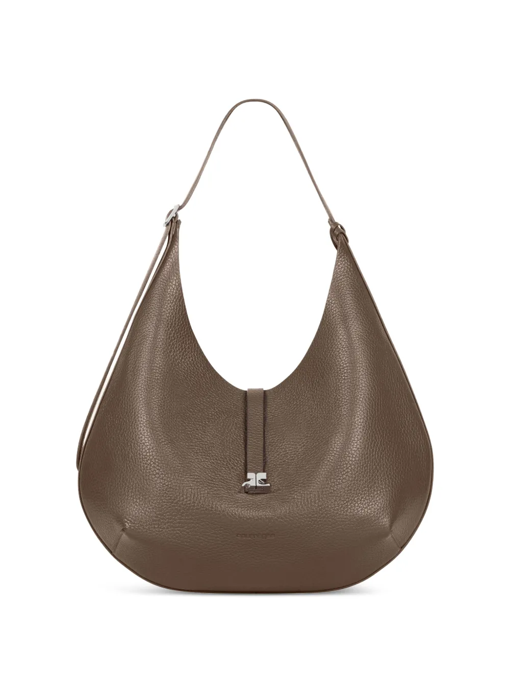 Courrèges logo-buckle shoulder bag - Marrone