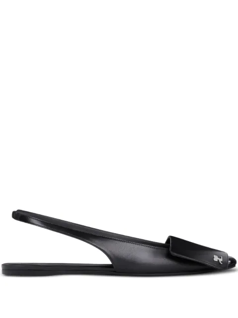 Courrèges leather slingback ballet flats