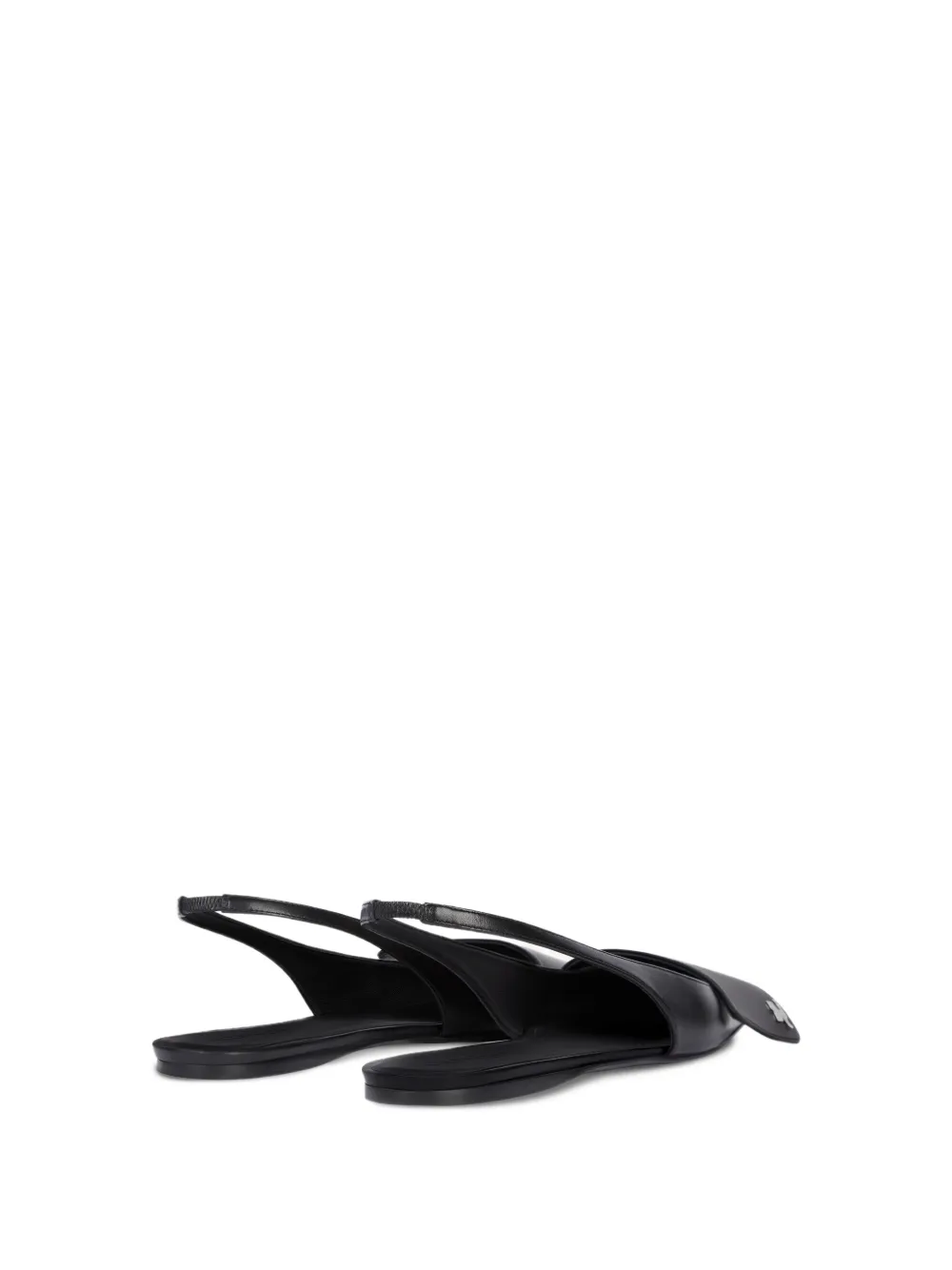 Courrèges Leren slingback ballerina's Zwart