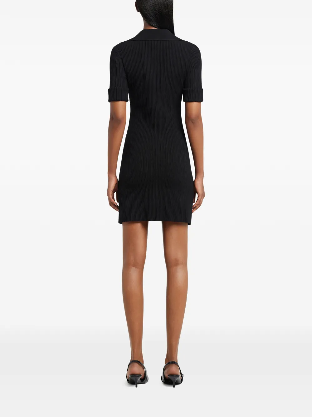 Courrèges Ribgebreide midi-polojurk Zwart