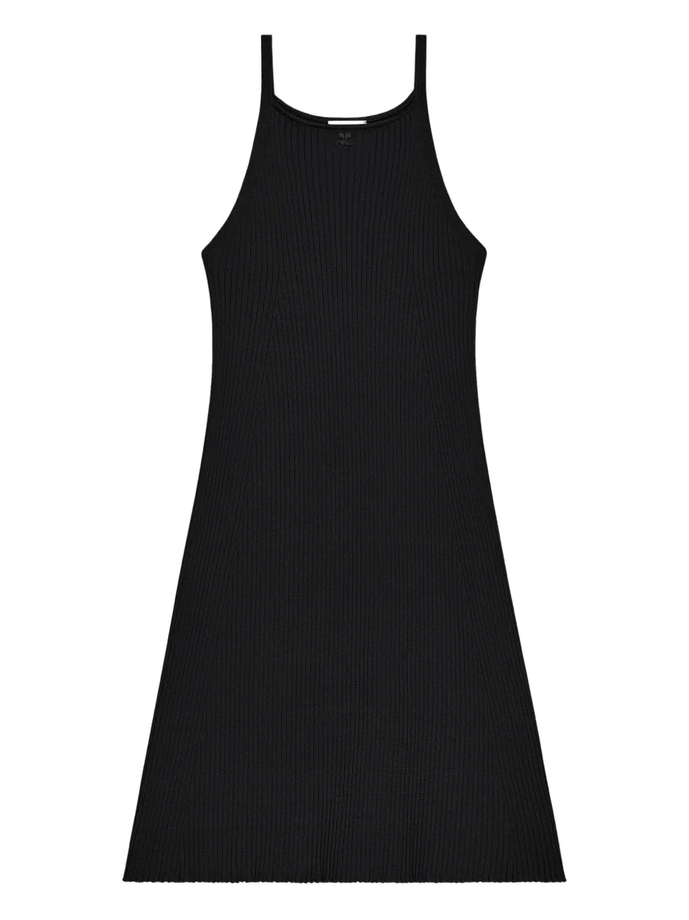 Courrèges Ribbed-knit A-line Dress In Black
