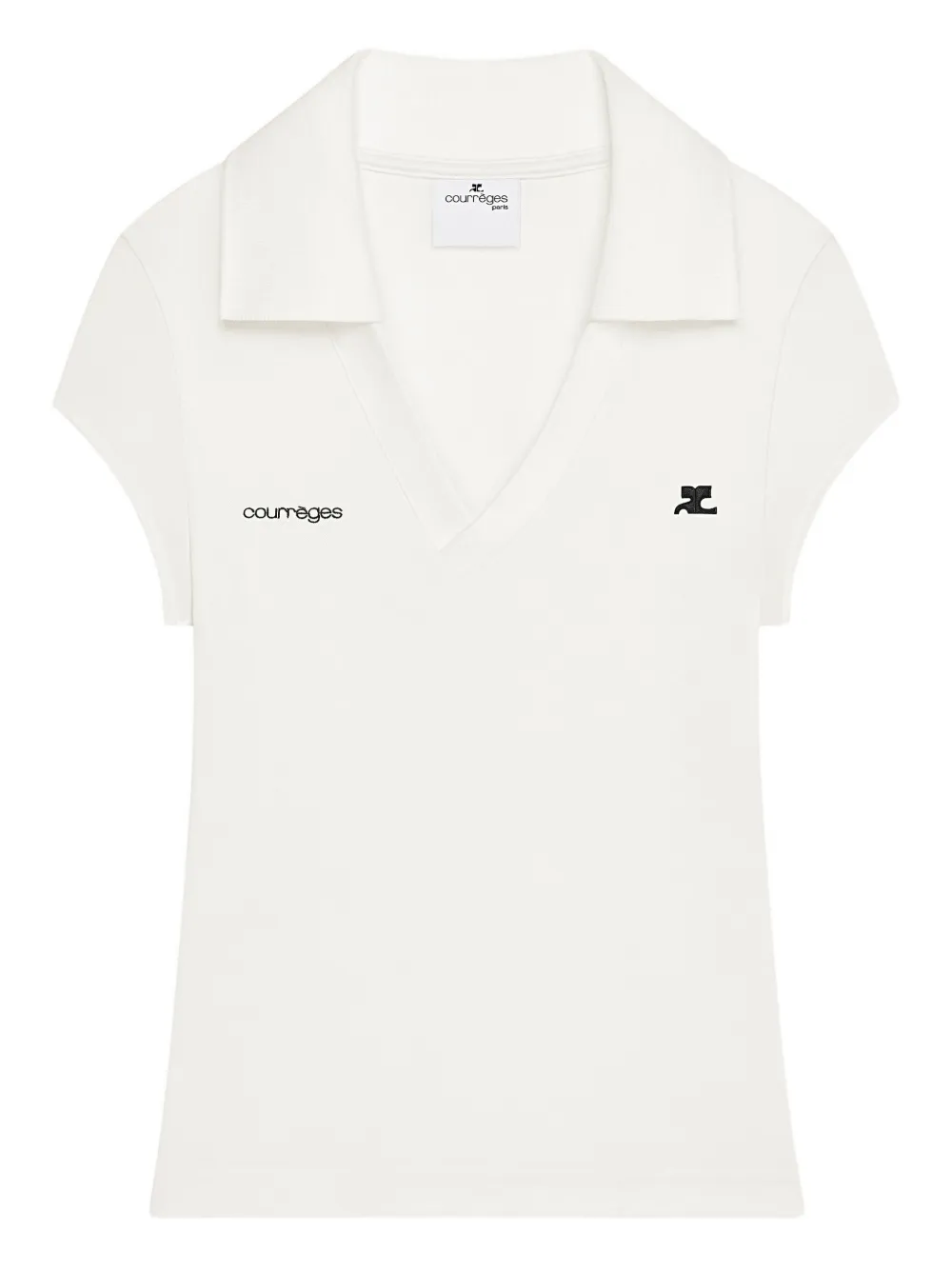 Courrèges playera tipo polo con logo estampado | blanco | Image 1