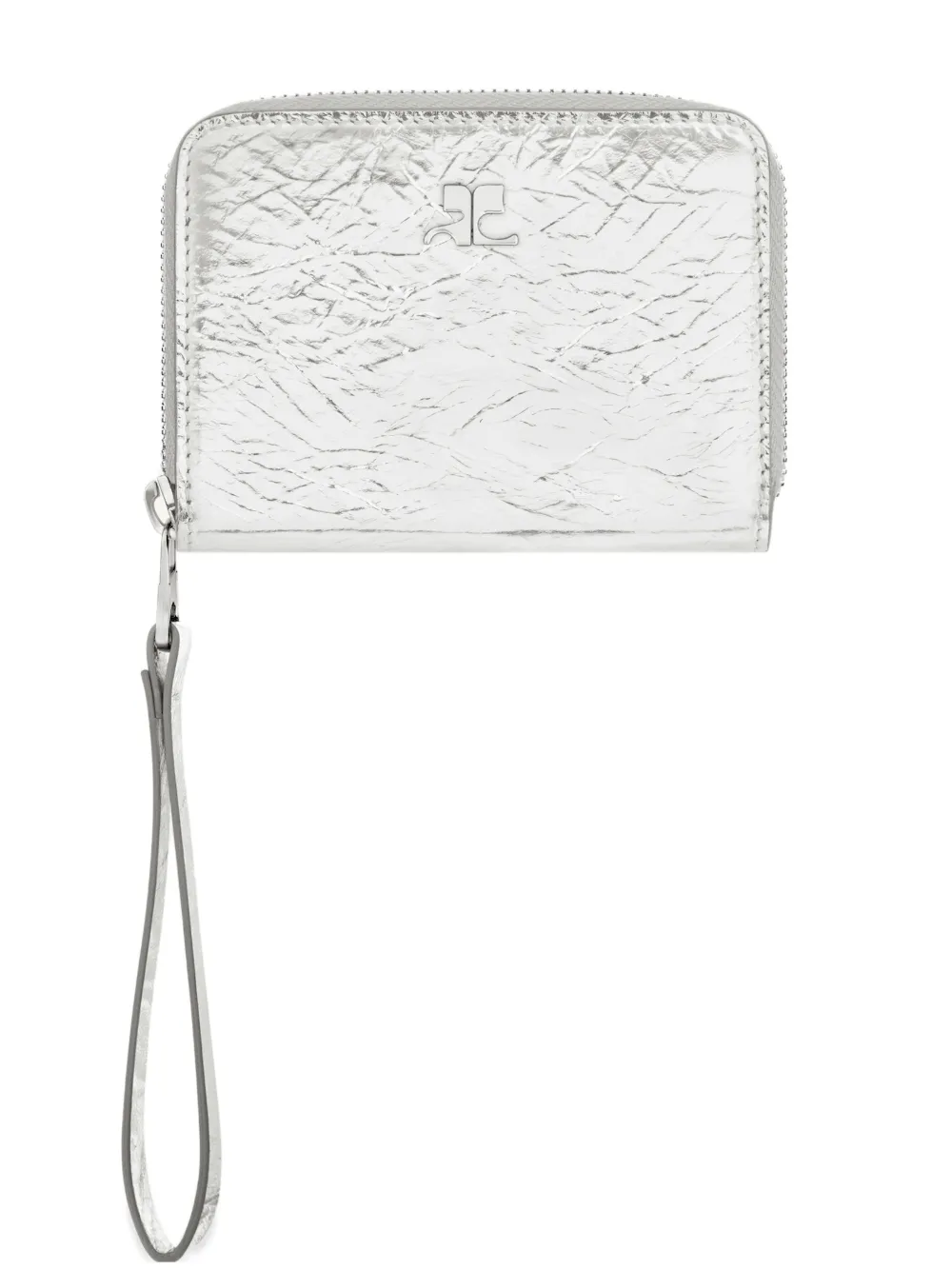 Courrèges Zipped Compact Wallet In Silver