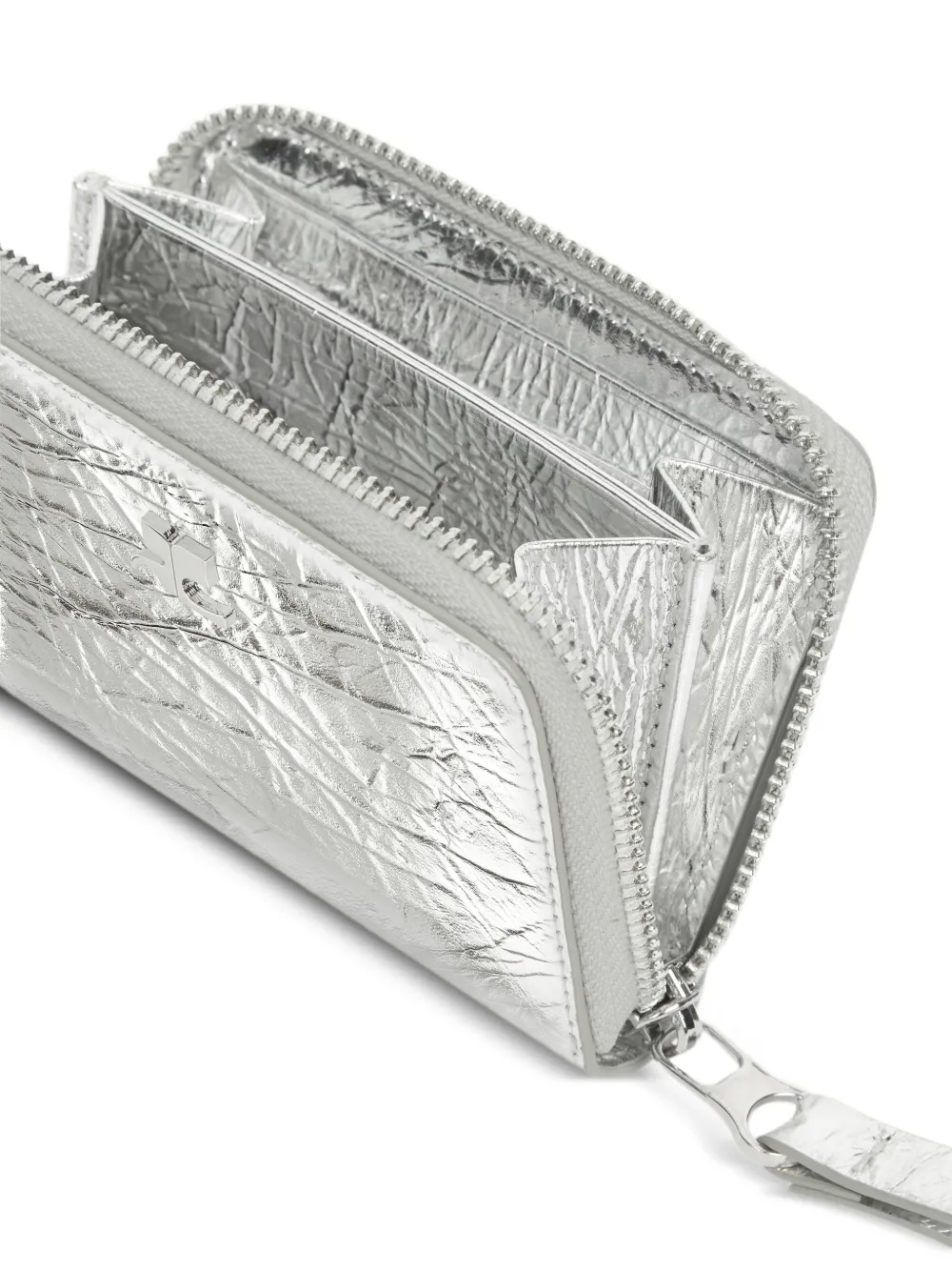  Courrèges Zipped Compact Wallet - Silver 