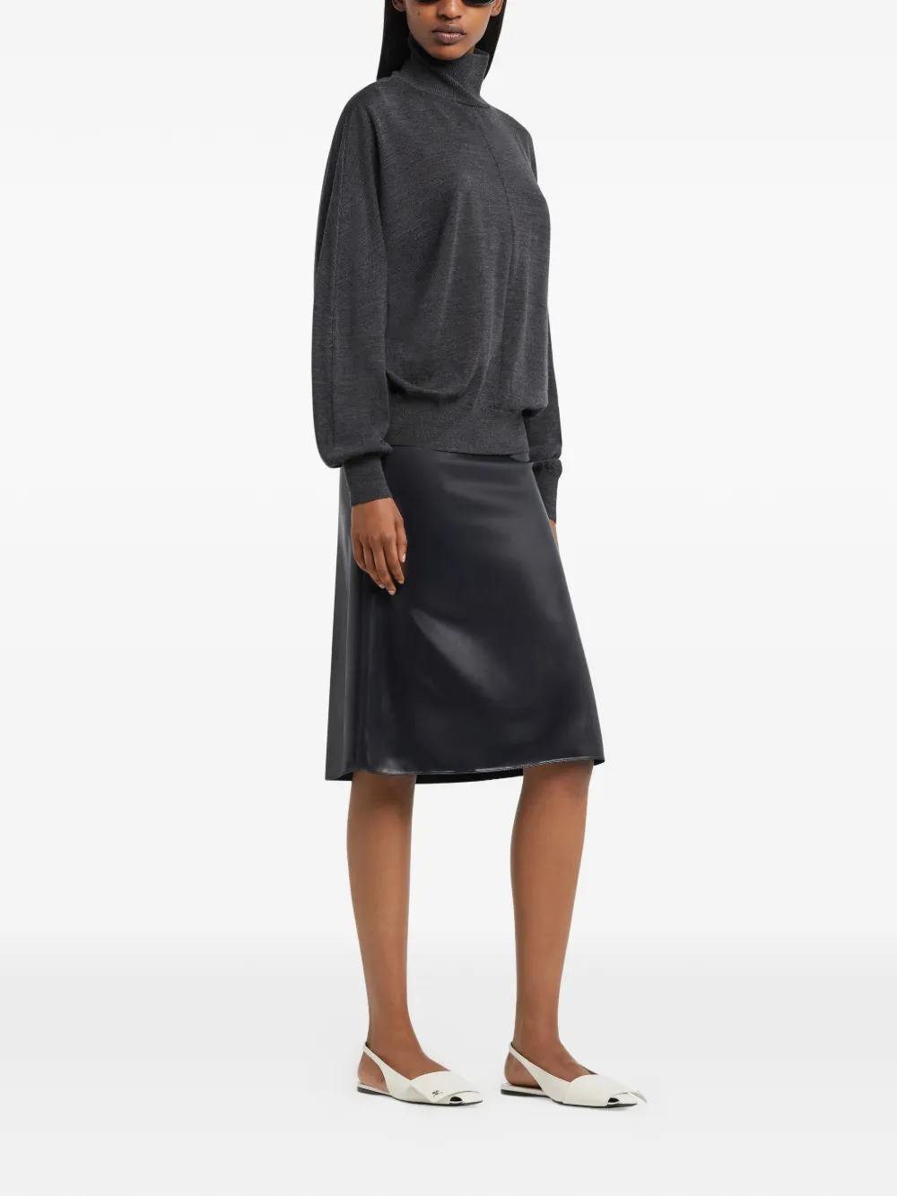 Courrèges Turtleneck Long-sleeves Sweater In Brown