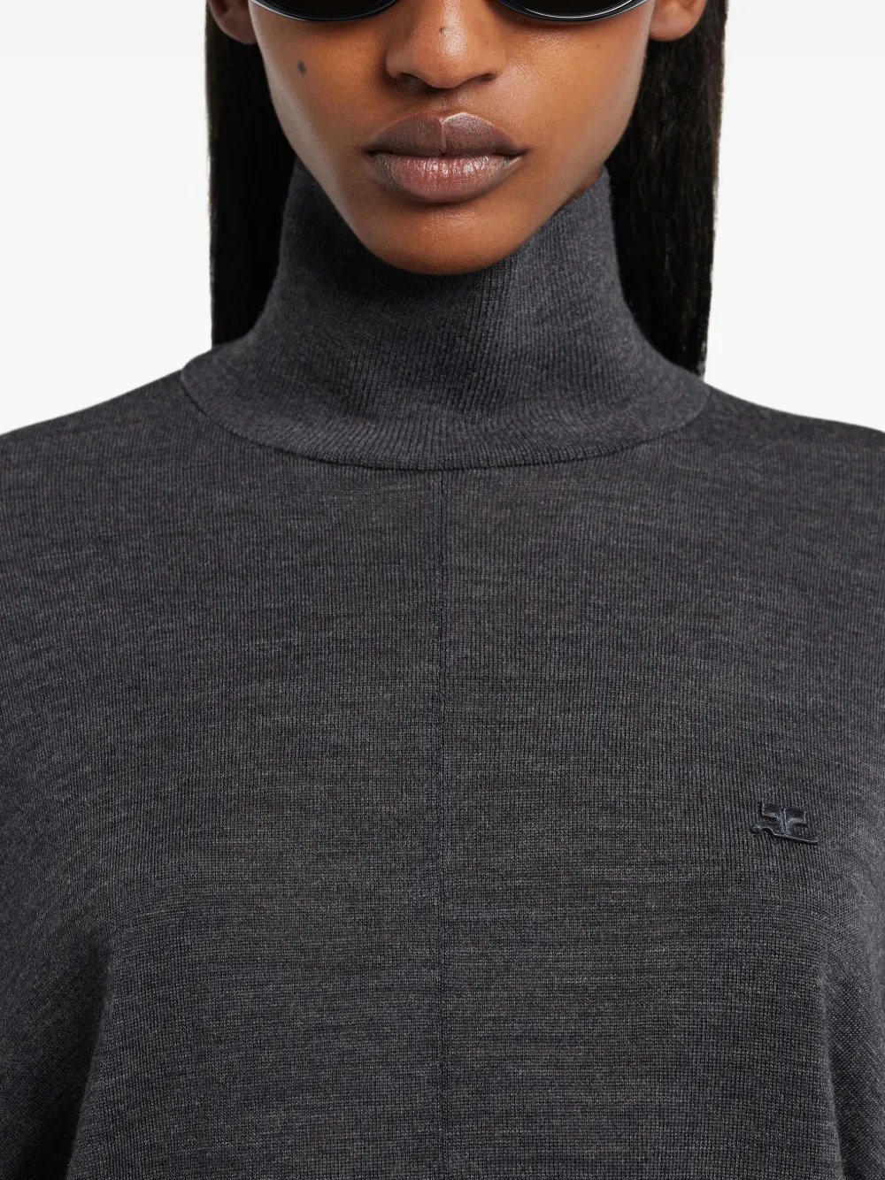 Courrèges Turtleneck Long-sleeves Sweater In Brown
