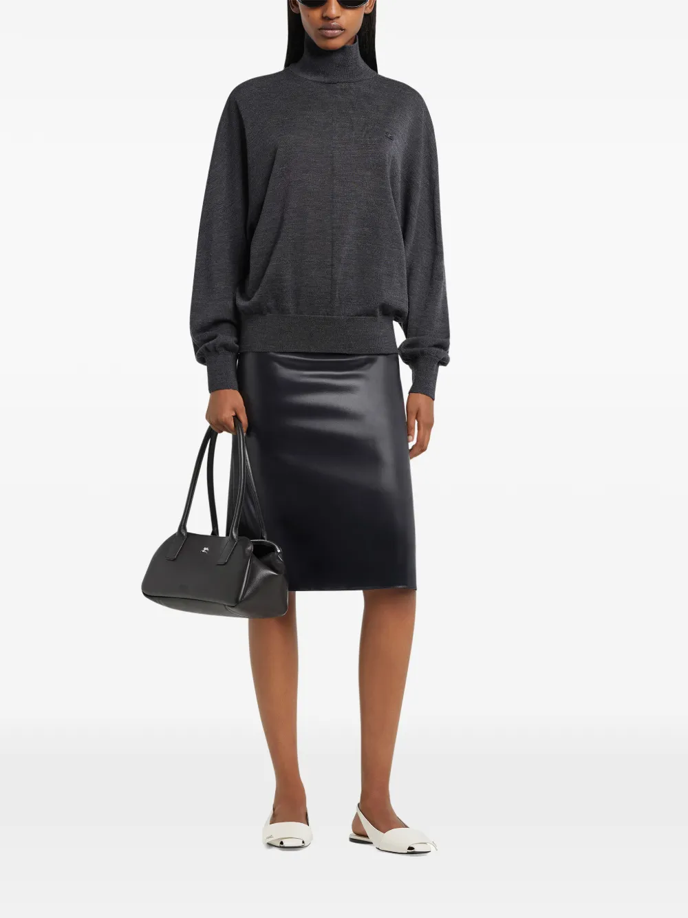 Courrèges Turtleneck Long-sleeves Sweater In Brown